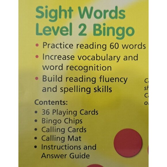 Trend Enterprises Inc Sight Words Level 2 Bingo Game Ages 5+ HomeSchool Reading - Picture 6 of 9